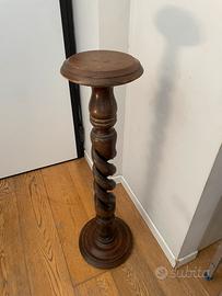 Colonna porta vaso/torcera in legno massello