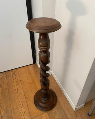 Colonna porta vaso/torcera in legno massello
