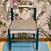 SEDIA VINTAGE IN LEGNO DIPINTA A MANO