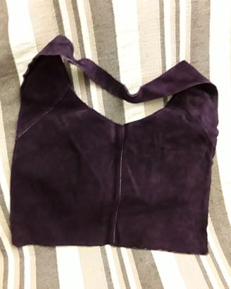 Borsa camoscio viola