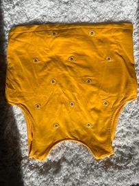 Top Canotta Gialla con Margherite