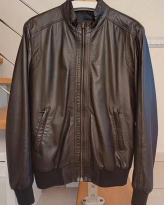 giubbotto pelle marrone,taglia 50