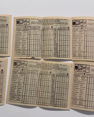 Lotto 6 Schedine SISAL Totocalcio 1947-48 RARE