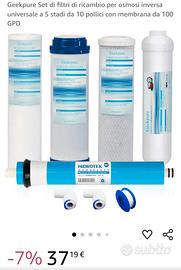 SET FILTRI RICAMBIO OSMOSI INVERSA