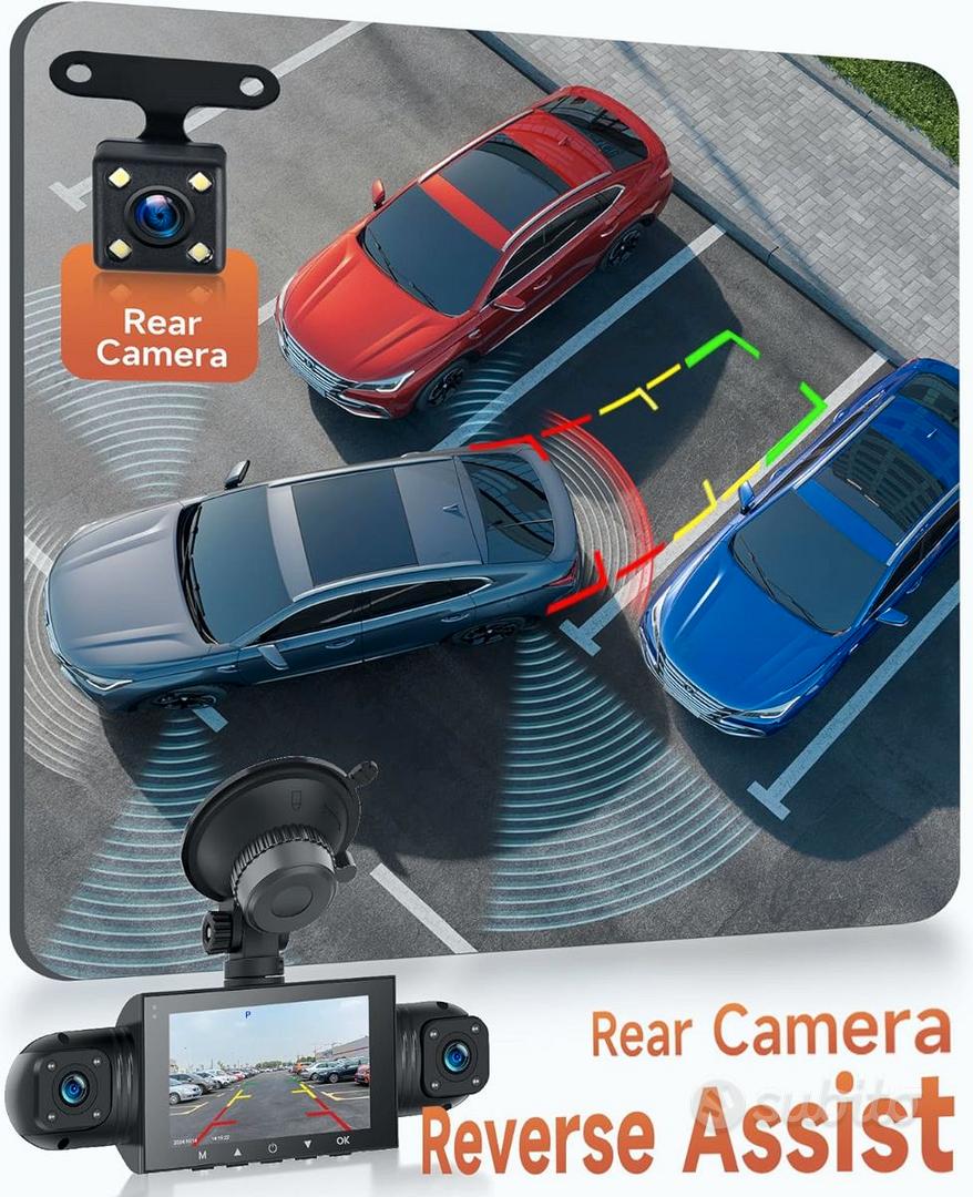 Dashcam Auto 4 Telecamere 1080P - Con Visione Notturna, G-Sensor E Monitoraggio Parcheggio 24h