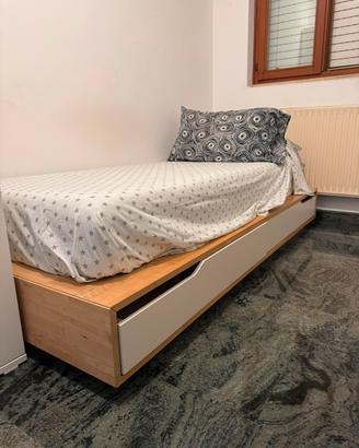 Letto singolo mandal e materasso memory foam