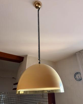 Lampadario giallo Guzzini vintage