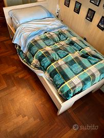 Letto singolo con baldone, rete e materasso