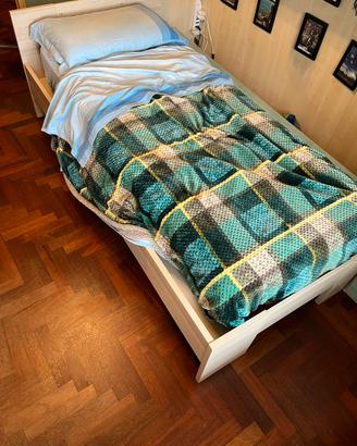 Letto singolo con baldone, rete e materasso