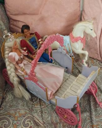 Carrozza Barbie Rapunzel e Principe