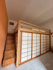 Letto a soppalco con cabina armadio (Cinius)