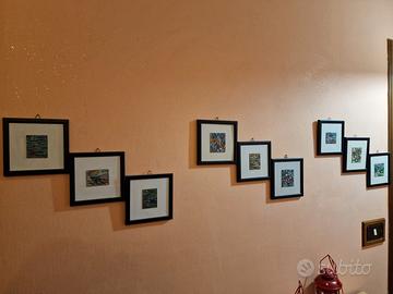 Set di 13 Quadretti Acrilico su legno con
cornice