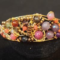 bracciale fascia agata,cuore,ematite, cristalli 