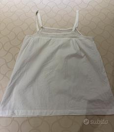 Top vintage bianco ottico in cotone estivo donna