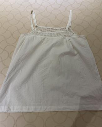 Top vintage bianco ottico in cotone estivo donna