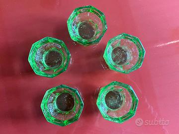 5 ciottoline vetro vintage art deco, dim. 6,8 cm