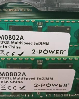 RAM 8GB (2x 4GB) DDR3L 1600 MHz per notebook