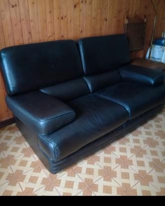 divano nero in vera pelle 