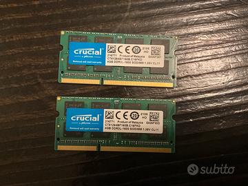 RAM DDR3 8GB (2X4GB) SODIMM