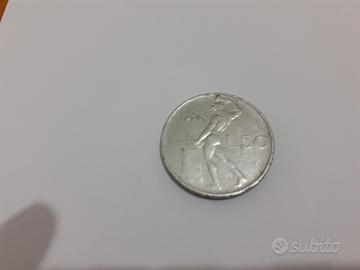 Lire 50 del 1954 raffigurante Dio Vulcano nudo