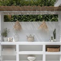 Lampada a sospensione in foglia di palma paralume 