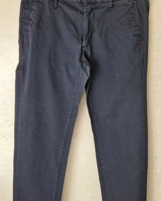 Pantaloni chino uomo District 00 blu notte, Tg 48