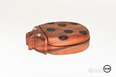 Specchio Specchietto make up da borsa in legno