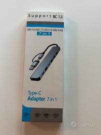 HUB USB 7 IN 1 Type-C + USB 3.0 - NUOVO - 7 Porte