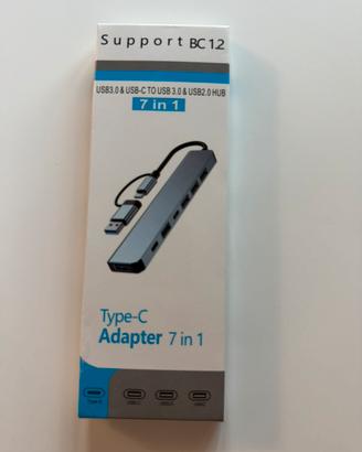 HUB USB 7 IN 1 Type-C + USB 3.0 - NUOVO - 7 Porte