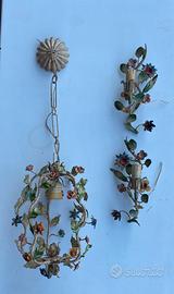Piccolo antico lampadario più 2 appliqués