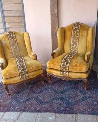 coppia di poltrone bergère anni 50