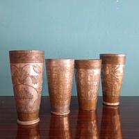 Bicchieri indiani da Lassi incisi a mano primi 900