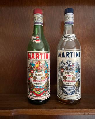 bottiglie vintage Martini Bianco e Rosso anni '80