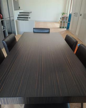 Tavolo Minotti+ 6 sedie in pelle Minotti