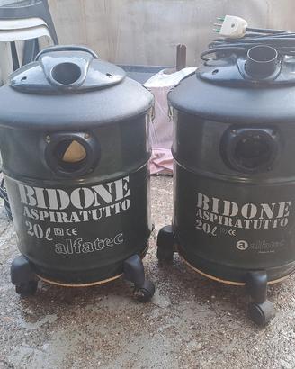2 Bidoni Aspiratutto Alfatec 20L + Tubo 