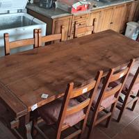 Tavolo in rovere massello + 6 sedie