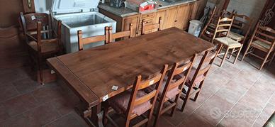 Tavolo in rovere massello + 6 sedie