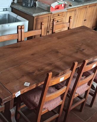Tavolo in rovere massello + 6 sedie