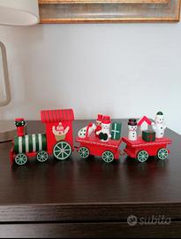 Trenino natalizio in legno 