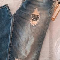 Jeans Met con borchie nuovi con cartellino