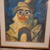 Quadro Angelo Ballabio - Volto di Clown (1972) 