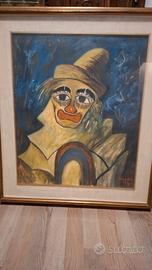 Quadro Angelo Ballabio - Volto di Clown (1972) 