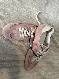 Sneakers Zara rosa in camoscio e tessuto