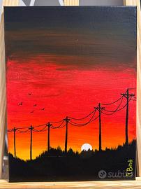 Quadro dipinto a mano acrilico su tela 40x30 cm