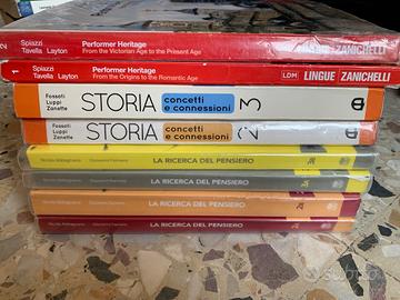 Libri di filosofia, storia e inglese per triennio