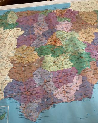Carta geografica della Spagna