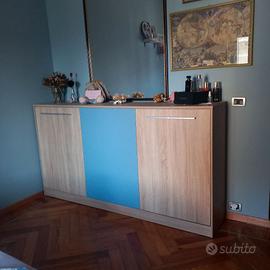 letto Alvin Gihome a scomparsa rovere blu/Garnero
