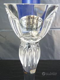 Porta Candela in Cristallo 24% Pb e Argento