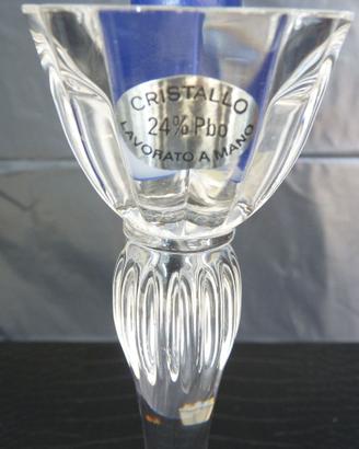 Porta Candela in Cristallo 24% Pb e Argento