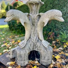 Statua delfini per fontana in marmo cemento